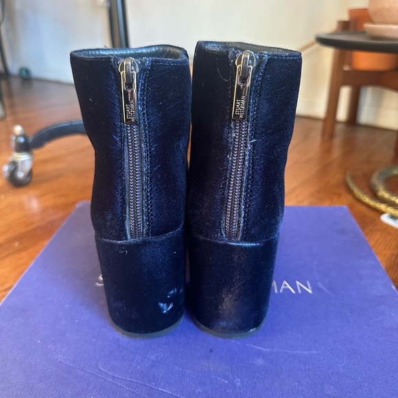 Stuart Weitzman Bacari Navy Velvet Boots 7 (final price) - Picture 5 of 7